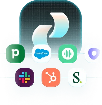 Minari connected to HubSpot, Salesforce, Pipedrive, Salesloft, Outreach, Modjo and Slack